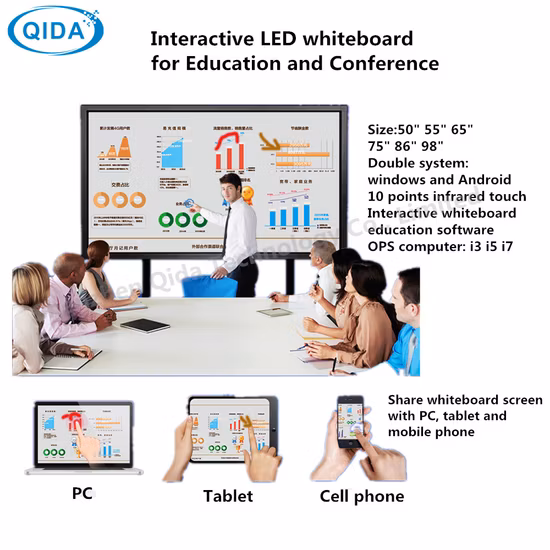 88'' Ordinateur Infrarouge Multi Touch Tableau Blanc Interactif + Tableau Blanc Intelligent pour les Salles de Classe