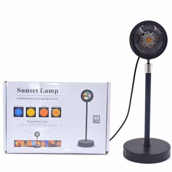 Lumières LED lampadaire arc-en-ciel veilleuse 360 ​​degrés Rotation 16 couleurs changeantes coucher de soleil lampe projecteur