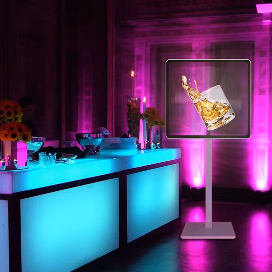 Ventilateur d'hologramme 3D à affichage holographique LED avec couvercle de protection du support